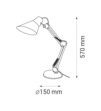 Lampka biurkowa E27 LILLY Nilsen kreślarska biala FN017