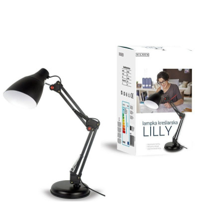 Lampka biurkowa E27 LILLY Nilsen kreślarska czarna FN018