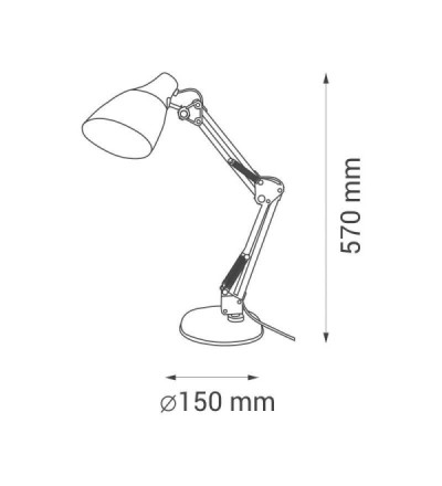 Lampka biurkowa E27 LILLY Nilsen kreślarska czarna FN018